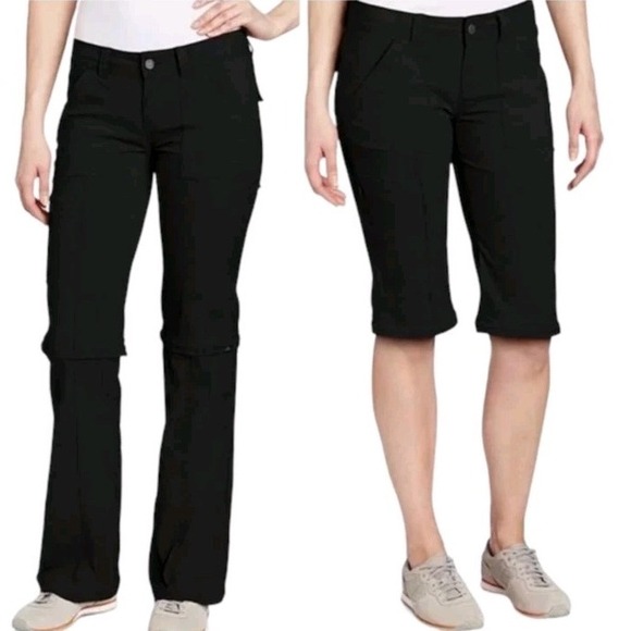 Prana Pants - Prana Monarch Women's Convertible Hiking Pants Size 12 Regular Black Zip Off